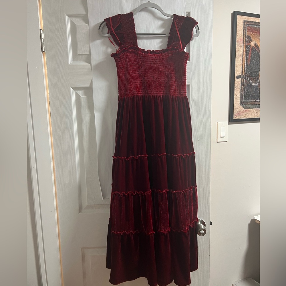 Elegant Red Velvet Dress